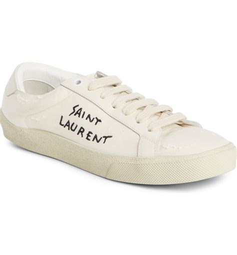 yves saint laurent women's court classic sneaker|Court classic sl/06 embroidered sneakers in canvas and  .